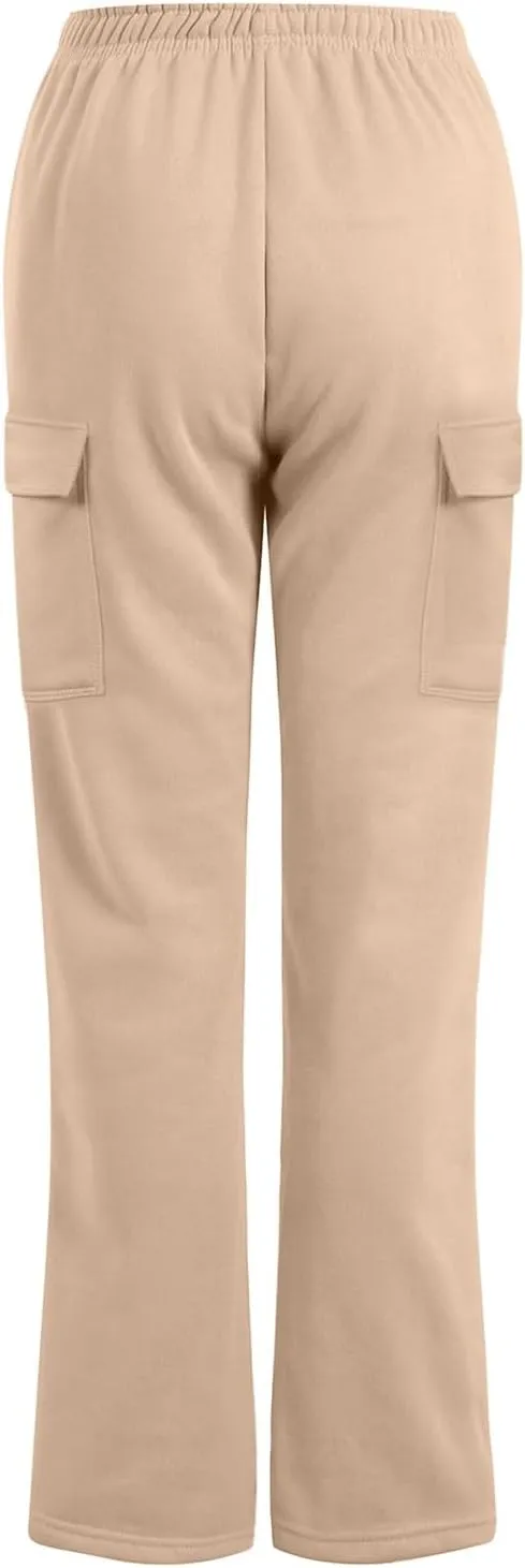 Pants for Women High Waisted Workout Casual Elastic Waist Sweatpants with Pockets