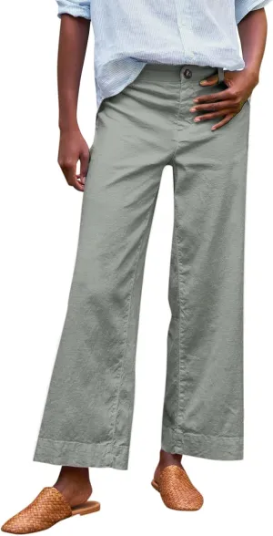 Pants for Women, Linen Straight Leg Peasant Pants WomenS Casual Elastic Waist