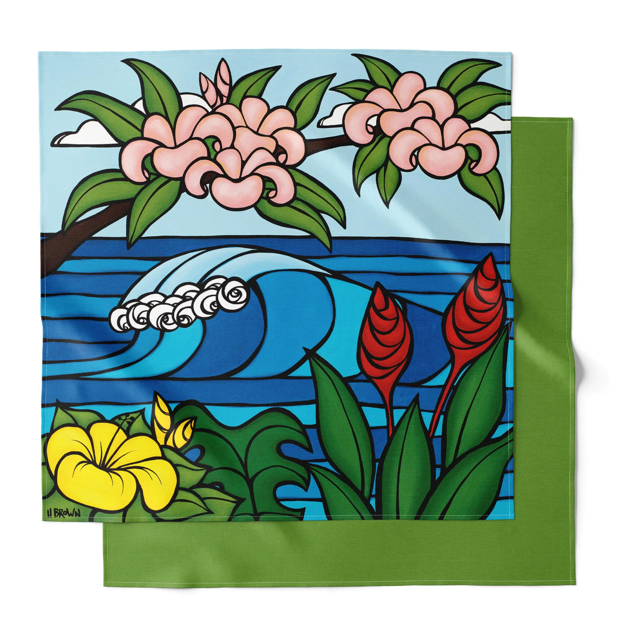Pink Plumerias Furoshiki Cloth