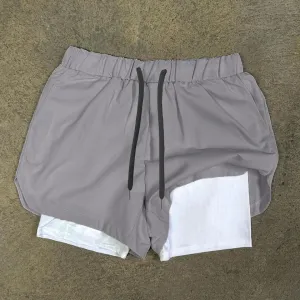 Plain Double Layer Shorts Quick Dry Sport Shorts