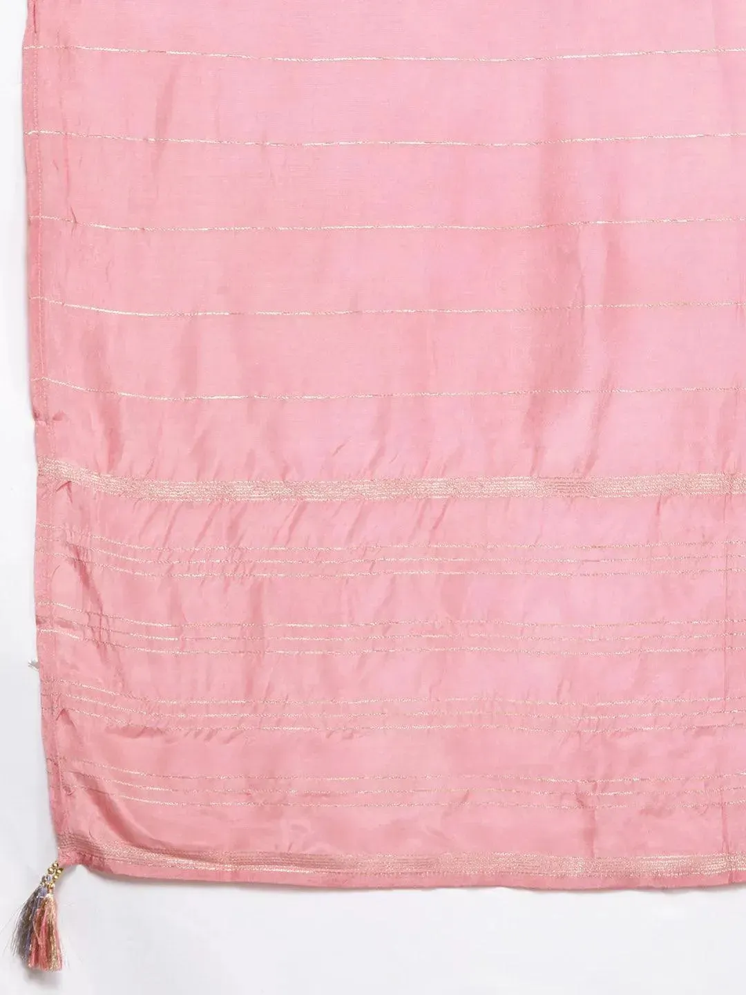 Plus Size Lavender Woven Design Silk Blend Straight Kurta With Palazzos & Dupatta