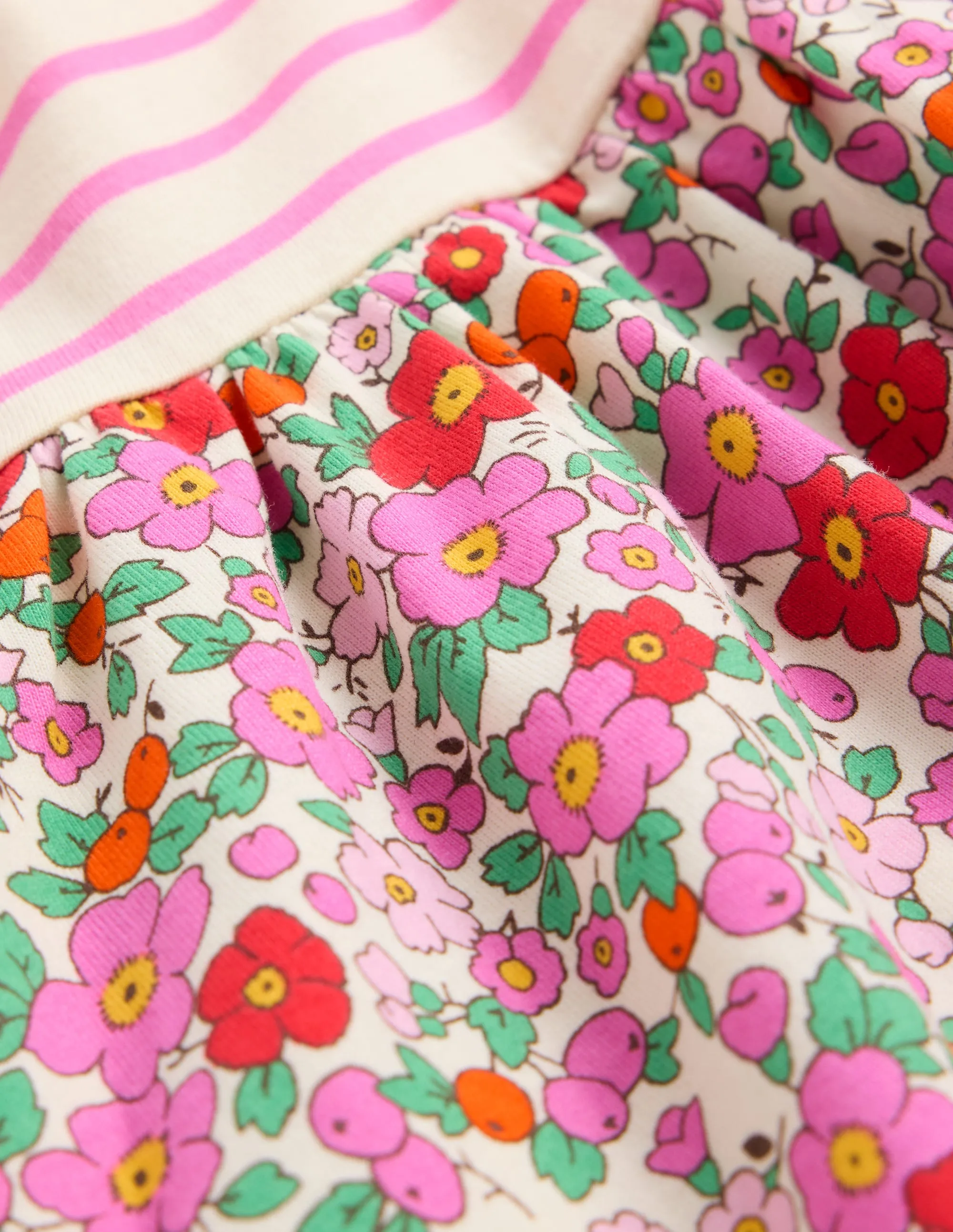 Posie Frill Sleeve Dress-Pink Apple Blossom Floral