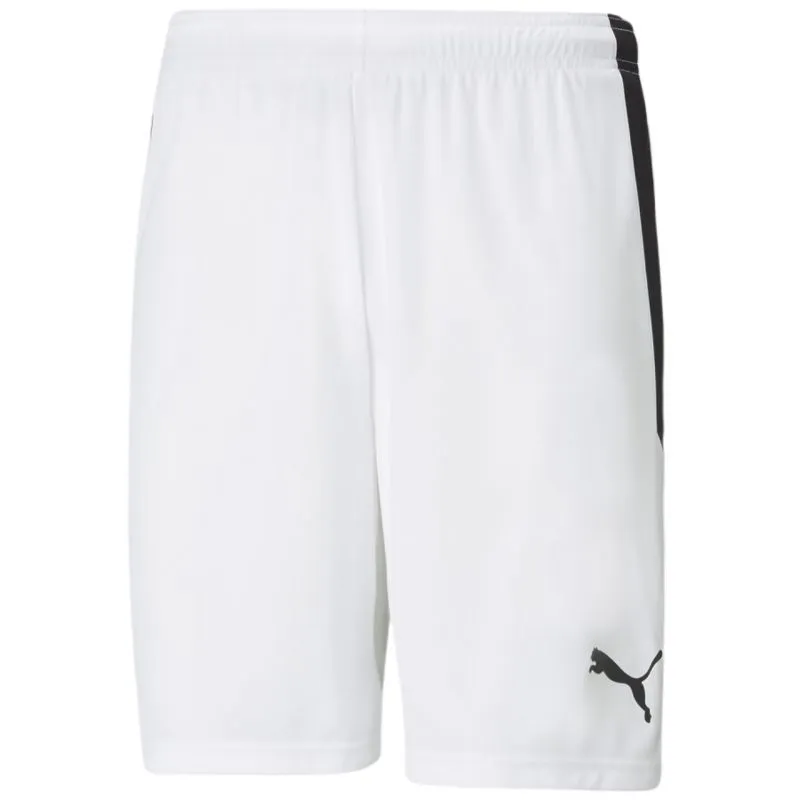 Puma LIGA Men's Quick-Dry Training Shorts with Mesh Panels - White