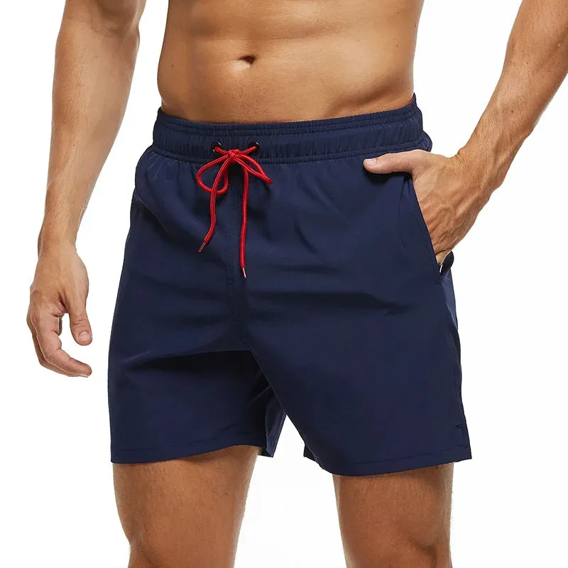 Quick Dry Stretch Swim Trunks with Zipper Pockets