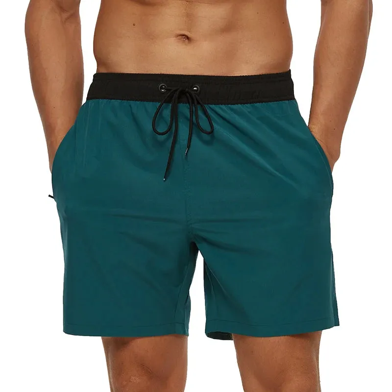 Quick Dry Stretch Swim Trunks with Zipper Pockets