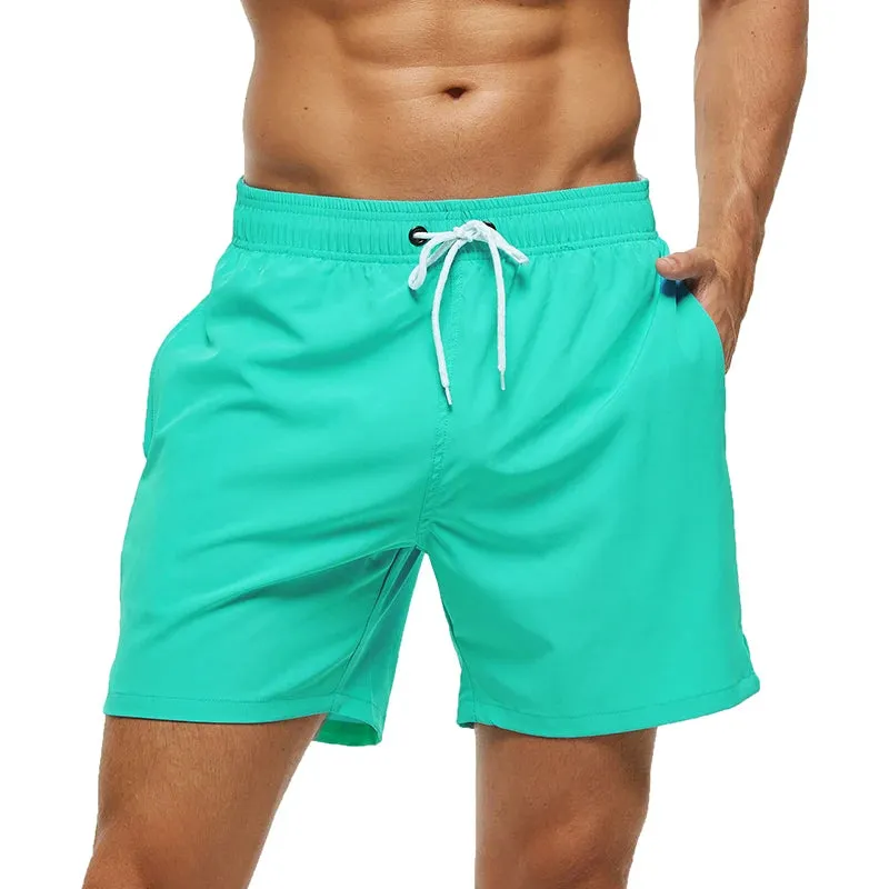 Quick Dry Stretch Swim Trunks with Zipper Pockets
