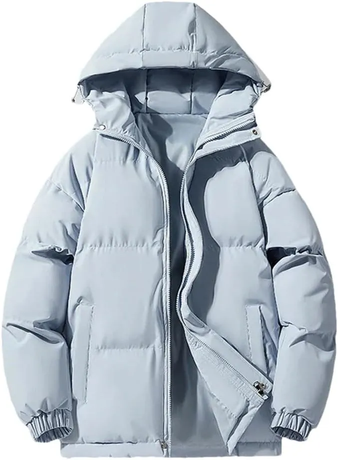 REHJJDFD Men's Hooded Warm Thick Parkas Casual Sports Jacket Men's Warm Jacket Cotton Padded Jacket