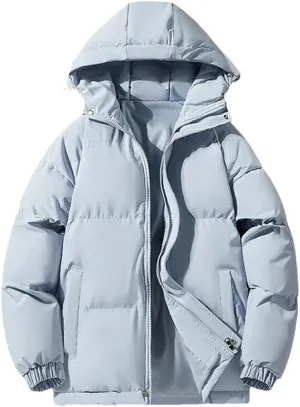 REHJJDFD Men's Warm Jacket Cotton Padded Jacket Casual Sports Jacket Men's Hooded Warm Thick Parkas