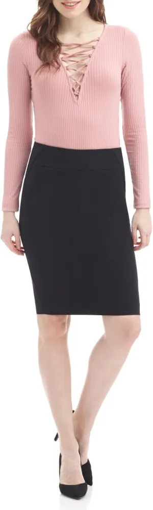 Rekucci Women's Ease into Comfort Fit Perfect Midi Pencil Skirt
