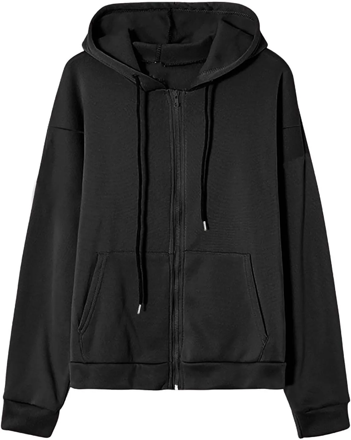 Ruziyoog Fall Sweatshirts for Women Oversized Casual Full-Zip Hoodie Drawstring Jacket with Pockets Teen Girl Y2k Clothing