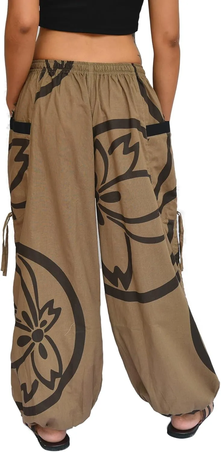 Sakoonee Yoga Lounge Pants Men Women Casual Baggy Trousers Adjustable Length 2 Pockets One Size, Elastic Waist
