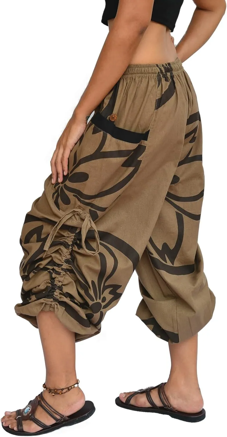 Sakoonee Yoga Lounge Pants Men Women Casual Baggy Trousers Adjustable Length 2 Pockets One Size, Elastic Waist