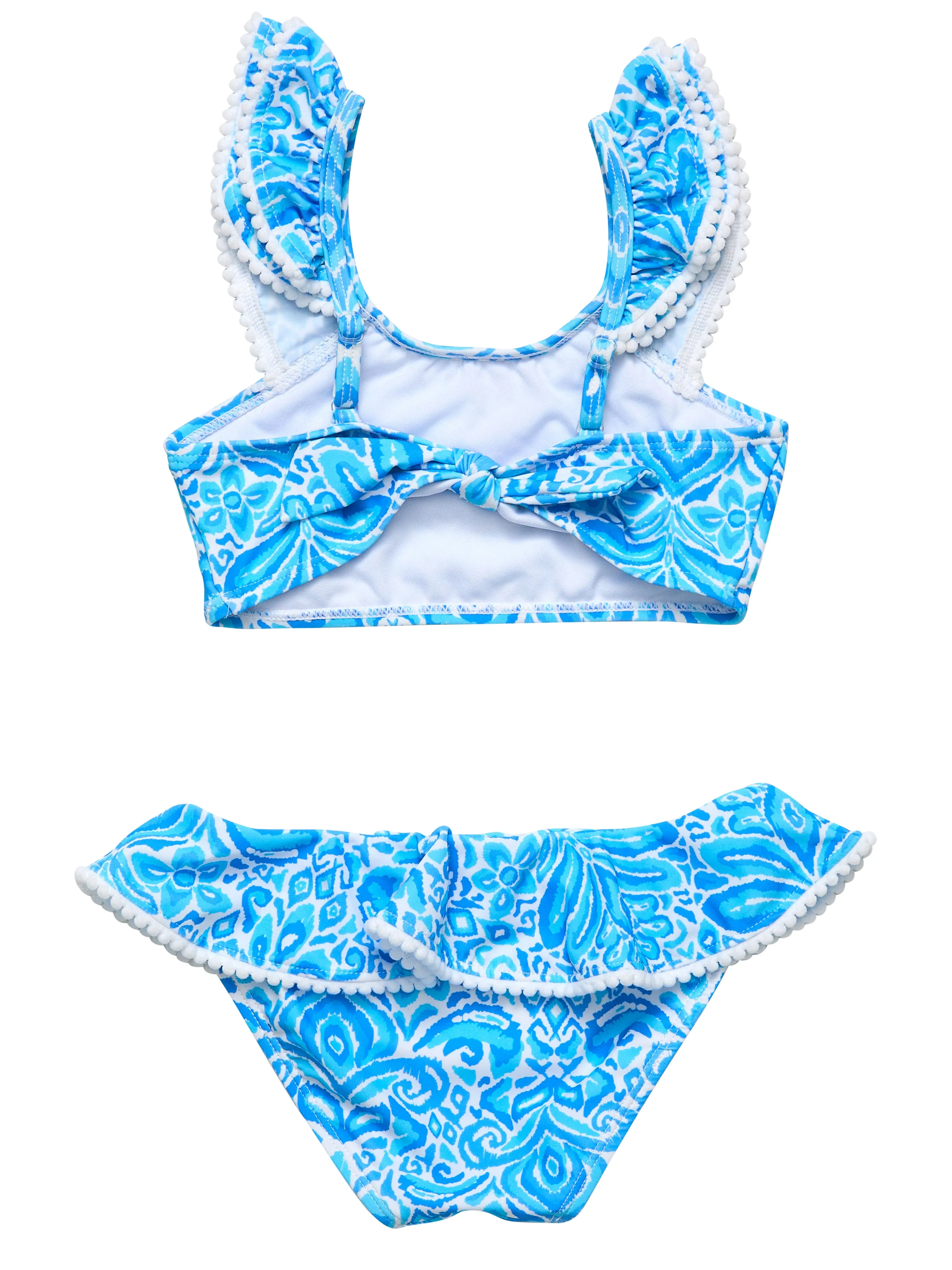 Santorini Blue Frill Crop Bikini