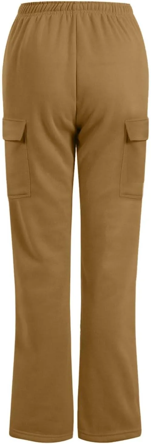 Scrub Pants for Women Workout Sweatpants High Waisted Baggy Casual Elastic Waist