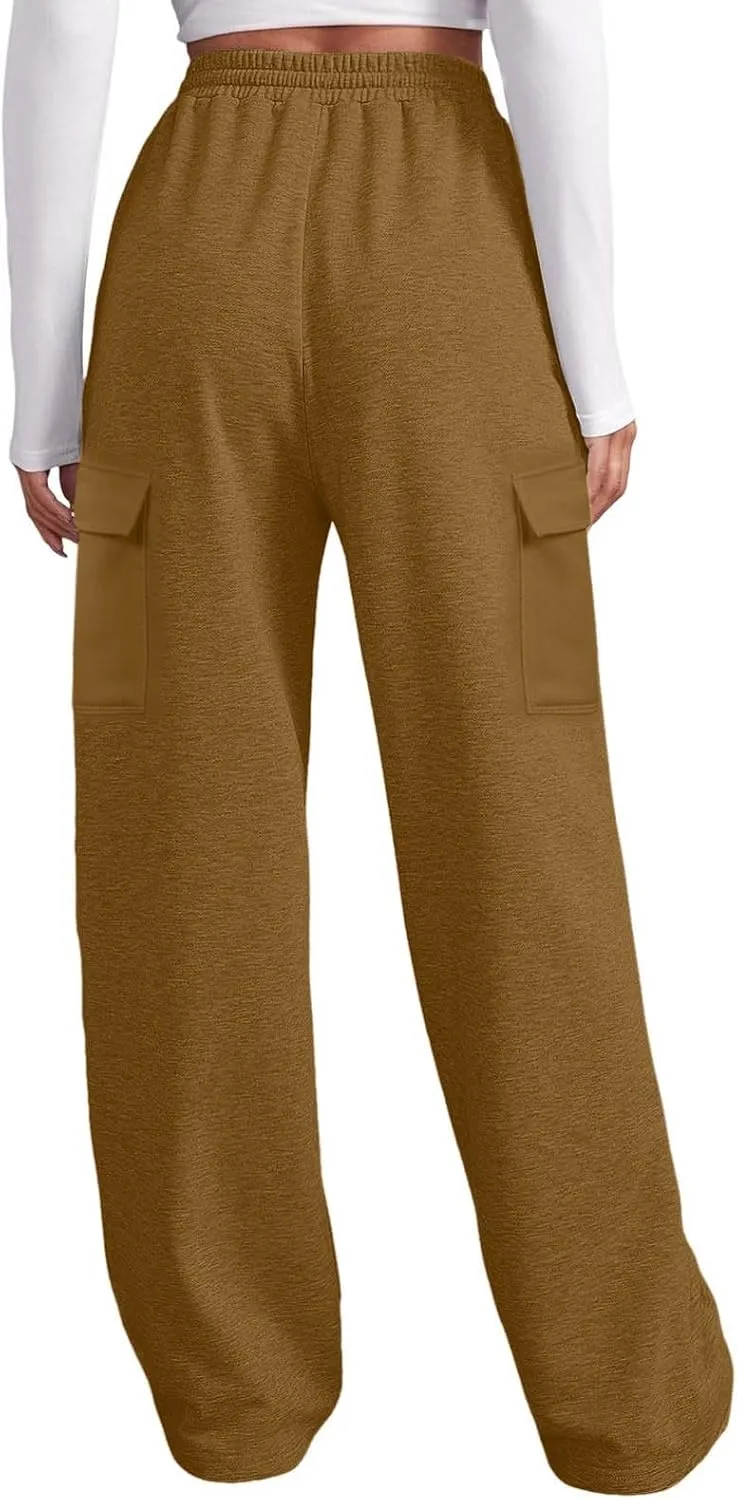 Scrub Pants for Women Workout Sweatpants High Waisted Baggy Casual Elastic Waist