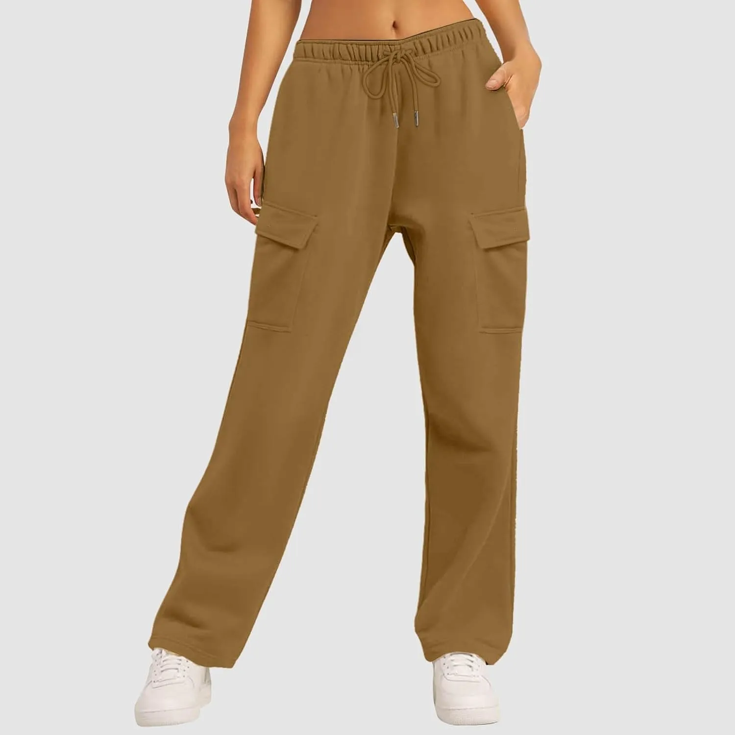 Scrub Pants for Women Workout Sweatpants High Waisted Baggy Casual Elastic Waist