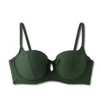 Shade & Shore Women's Tie-Front Bikini Top Swimwear Cutout Swimsuit