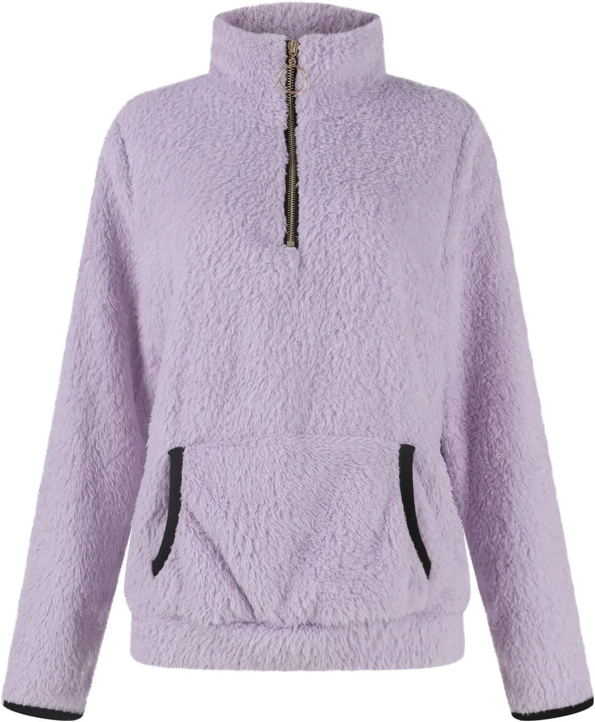 Sherpa Quarter Zip Pullover Women Fleece Lined Half Zip Sweatshirts Winter Warm Sweaters Jacket Coats