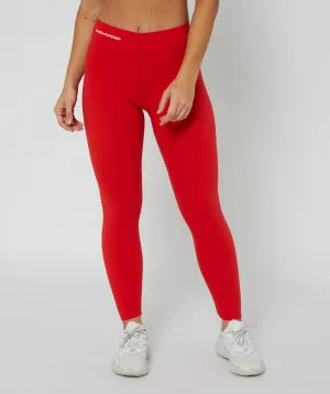 Sleek Leggings Full Length Red