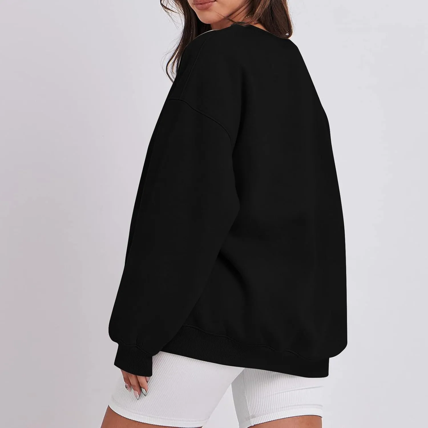 slqdgmryz Crewneck Sweatshirts Women Oversized Fleece Preppy Sweatshirt Loose Fit Plain Y2K Hoodie Winter Sweaters Pullover