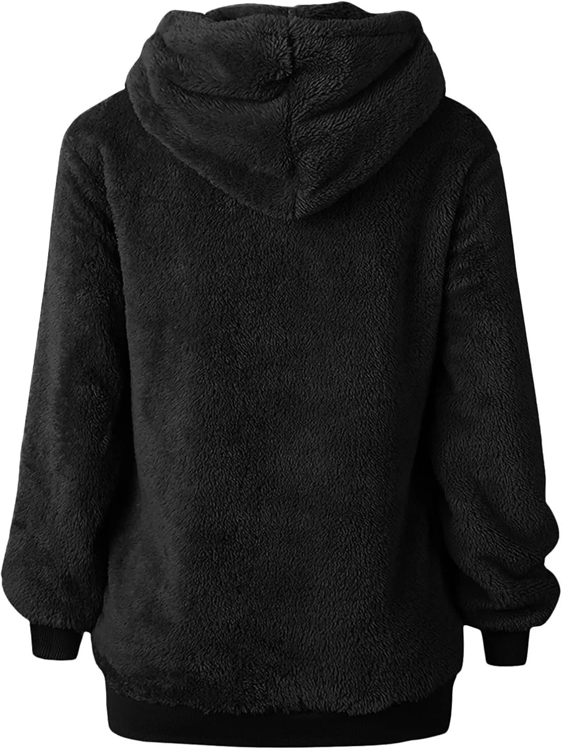 SMIDOW Womens Fuzzy Hoodies Cozy Oversized Hooded Sweatshirt Fleece Pullover Winter Warm Wool Zipper Pockets Coat Outwear