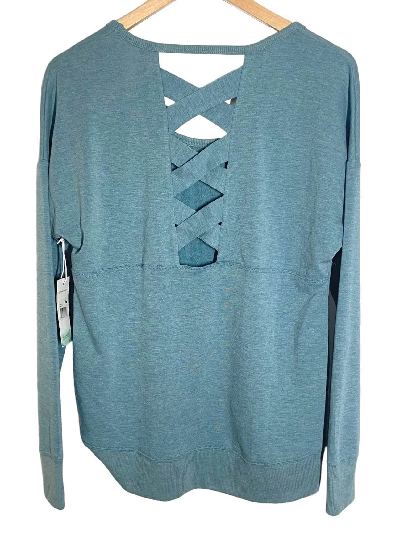 Soft Summer Smoke Blue Open-back Top
