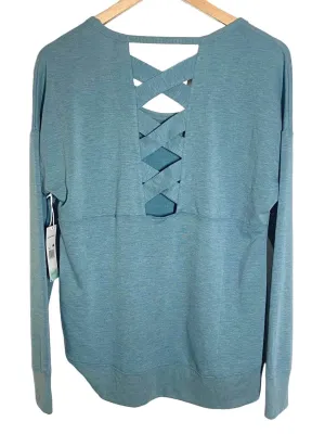Soft Summer Smoke Blue Open-back Top