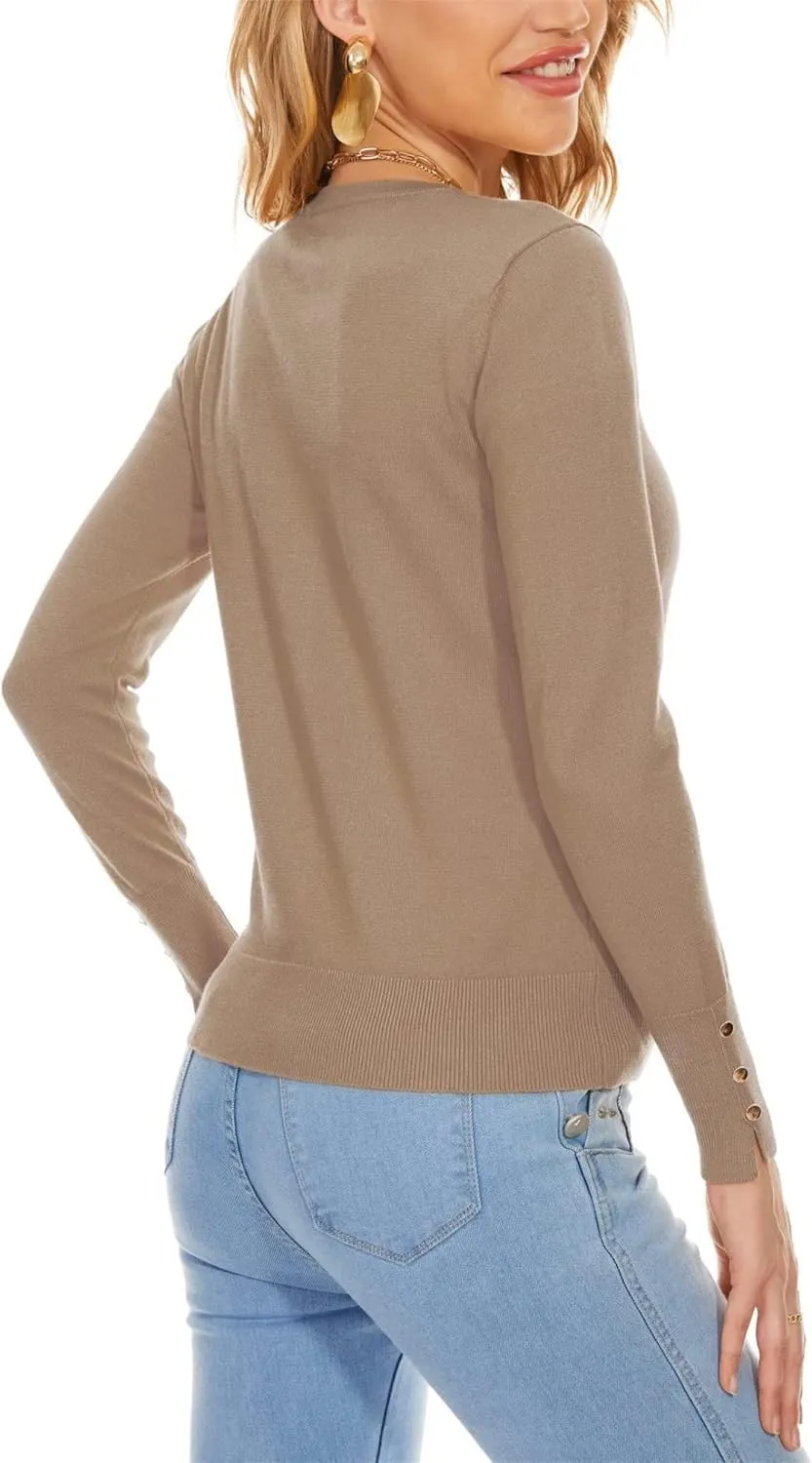Spicy Sandia Womens Cardigan Sweaters Lightweight Button Up Crewneck Dressy Casual Trendy Spring Sweater Jackets