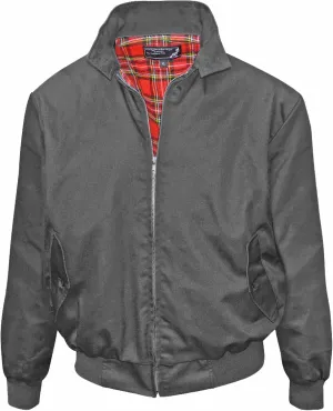 Spirit of England Mens Classic Harrington Style Jacket Knightsbridge Burgundy Red Tartan Lined