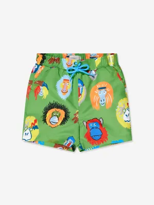 Stella McCartney Boys Monkey Swim Shorts in Green
