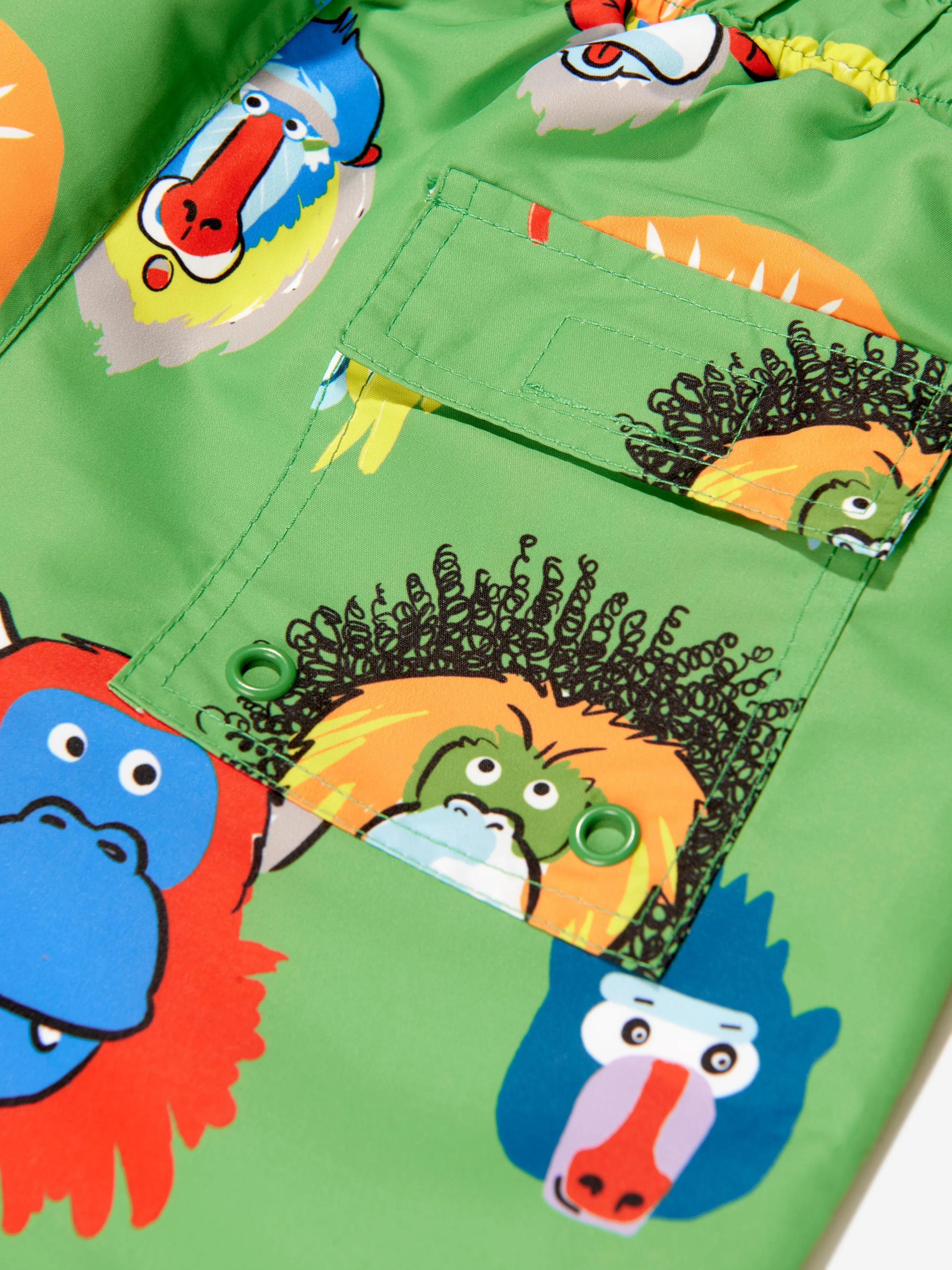 Stella McCartney Boys Monkey Swim Shorts in Green