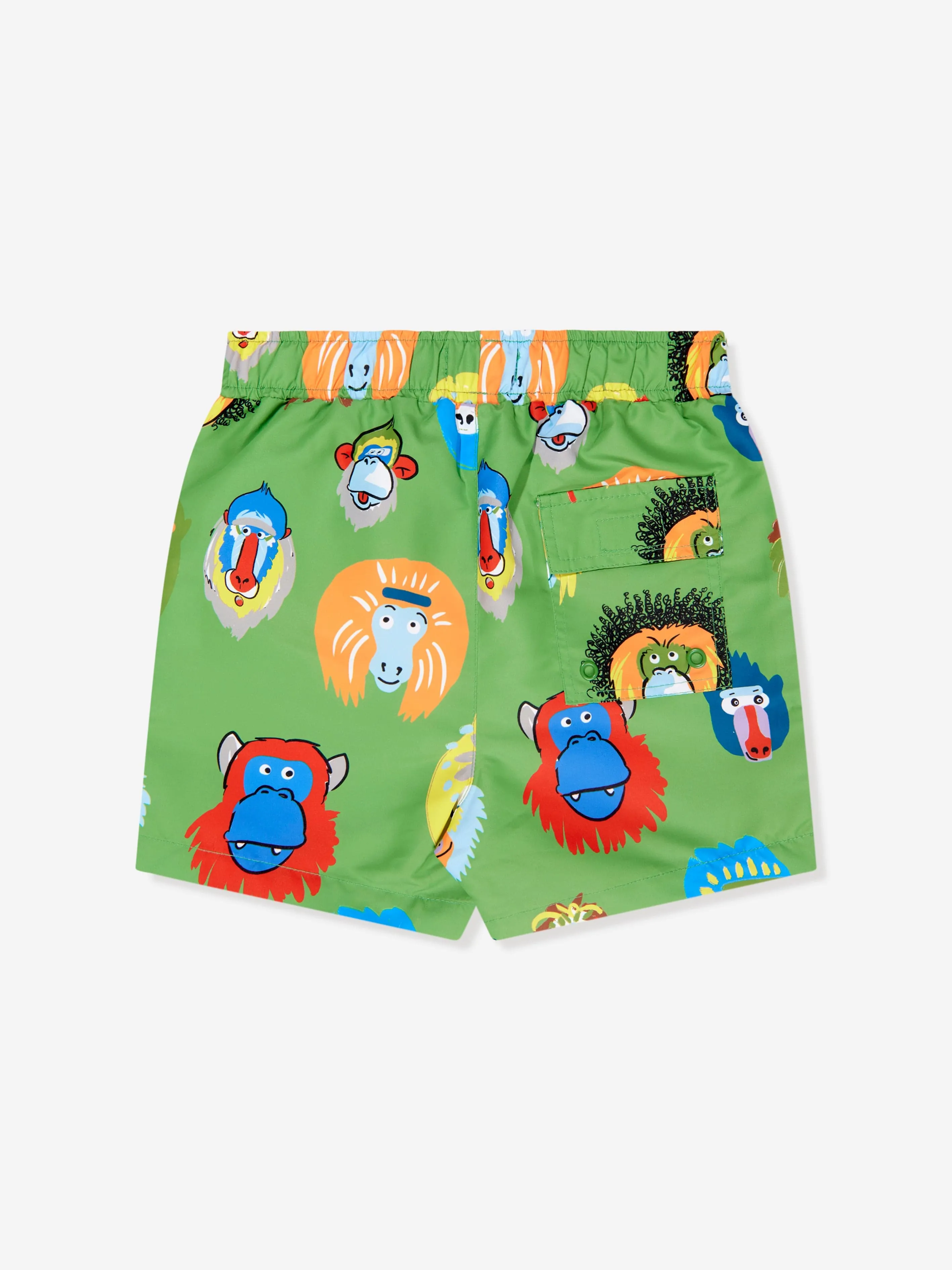 Stella McCartney Boys Monkey Swim Shorts in Green
