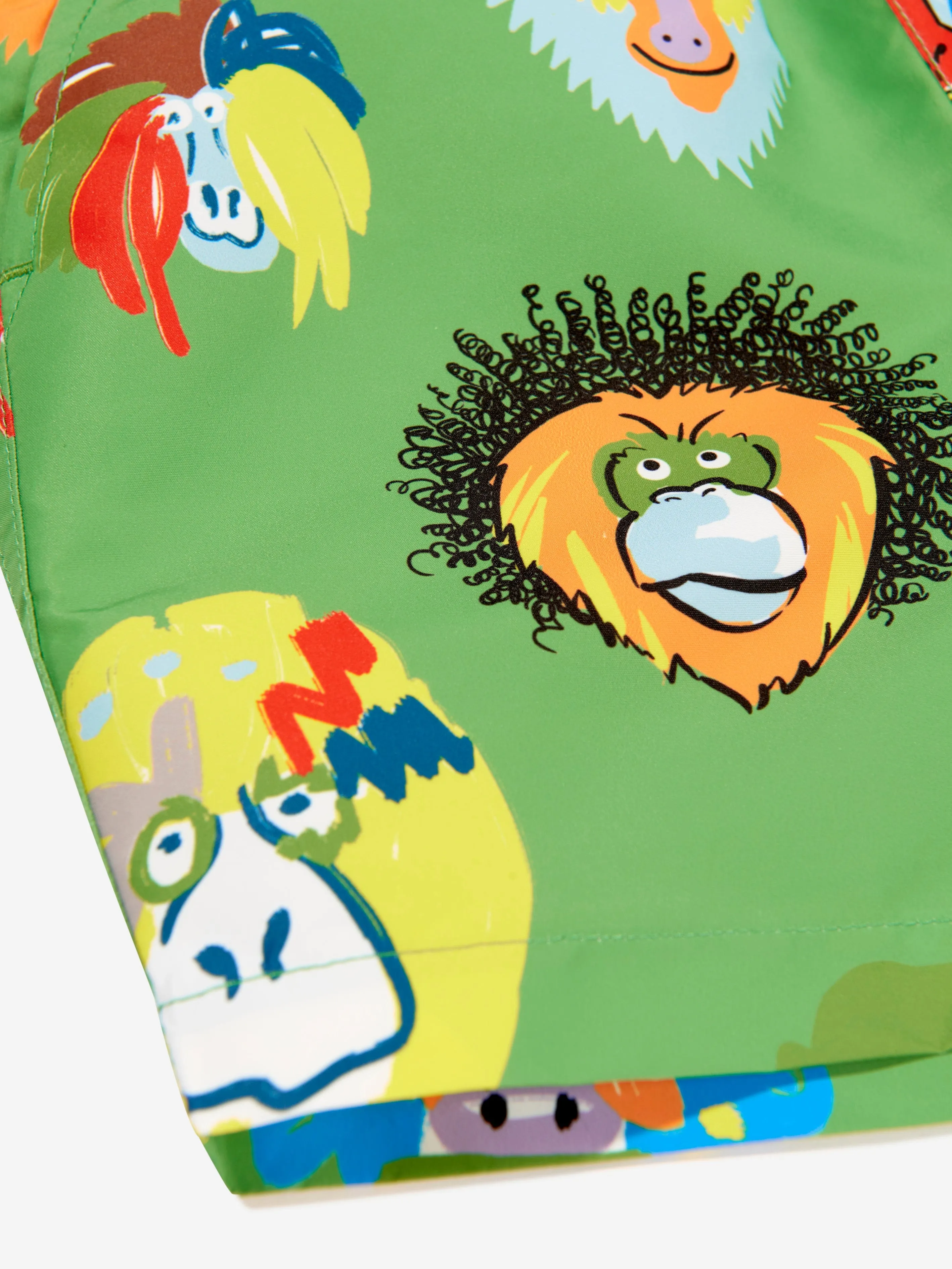 Stella McCartney Boys Monkey Swim Shorts in Green