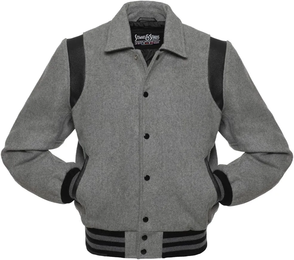 Stewart & Strauss Original Retro Varsity Letterman Jacket Since 1977 (11 Team Colors) Wool & Leather XXS to 6XL,Original