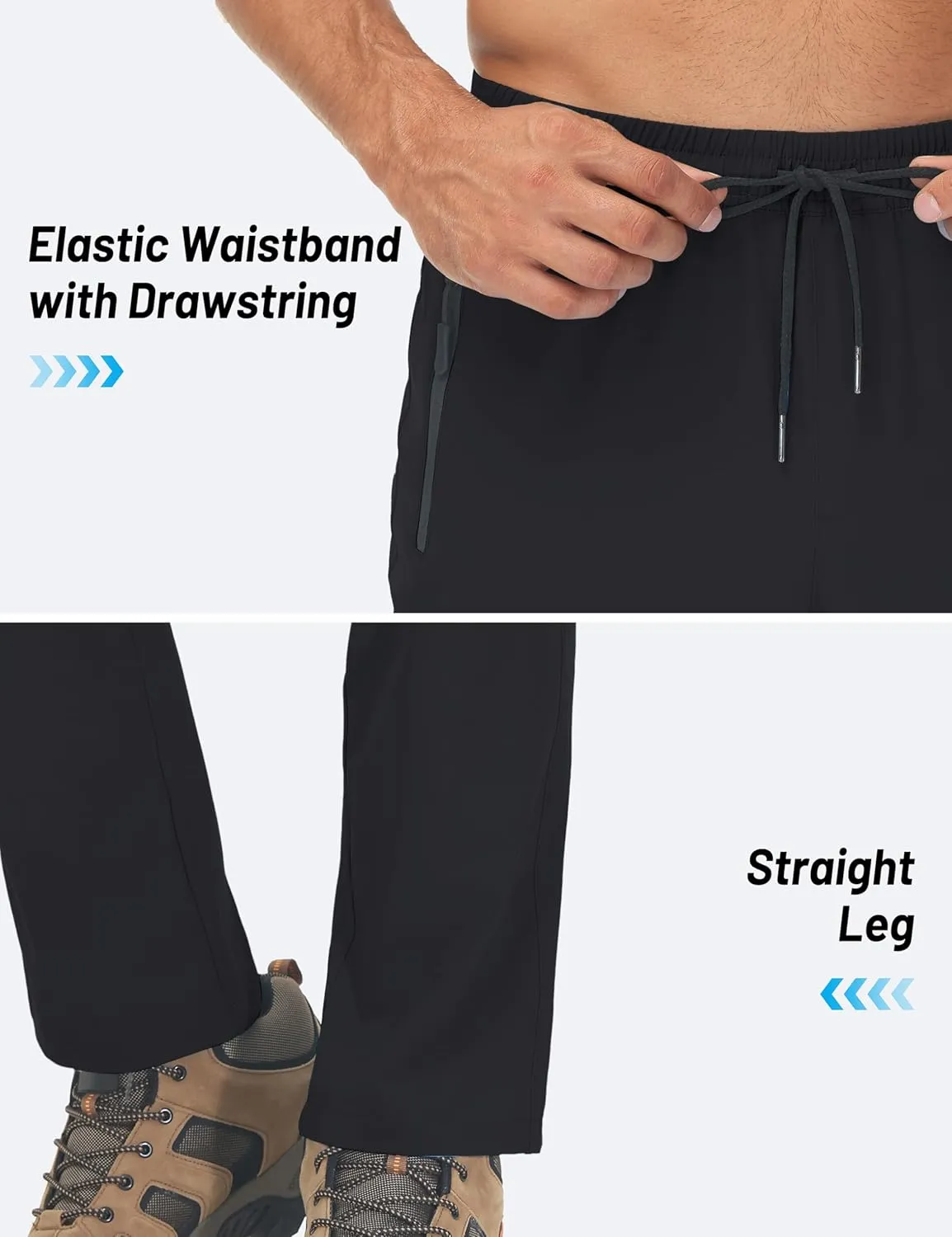 TACVASEN Mens Lightweight Hiking Pants Athletic Casual Quick Dry Stretch Water Resistant Joggers with Pockets Workout Gym
