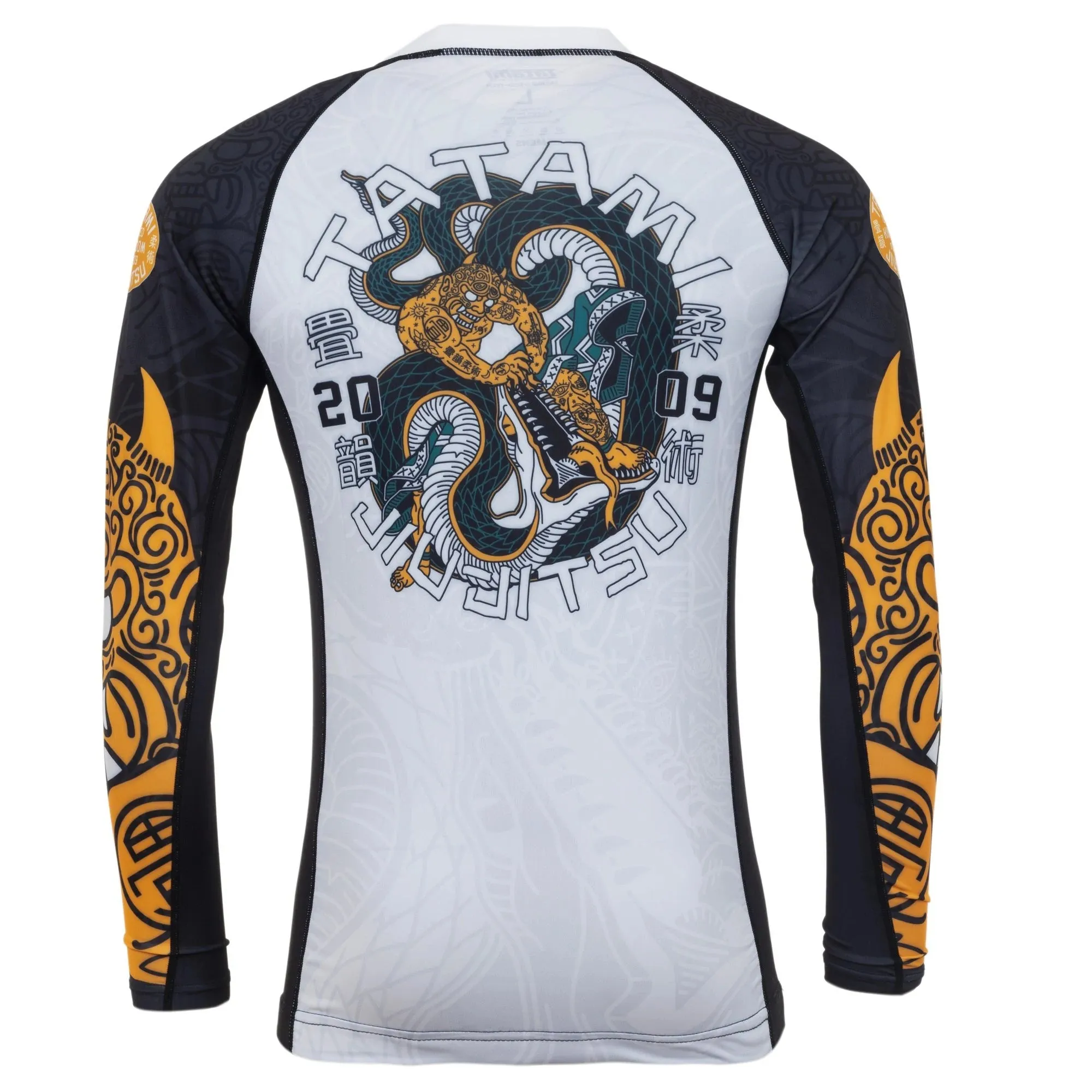 Tatami Serpent Women's Long Sleeve Rash Guard - White/Orange