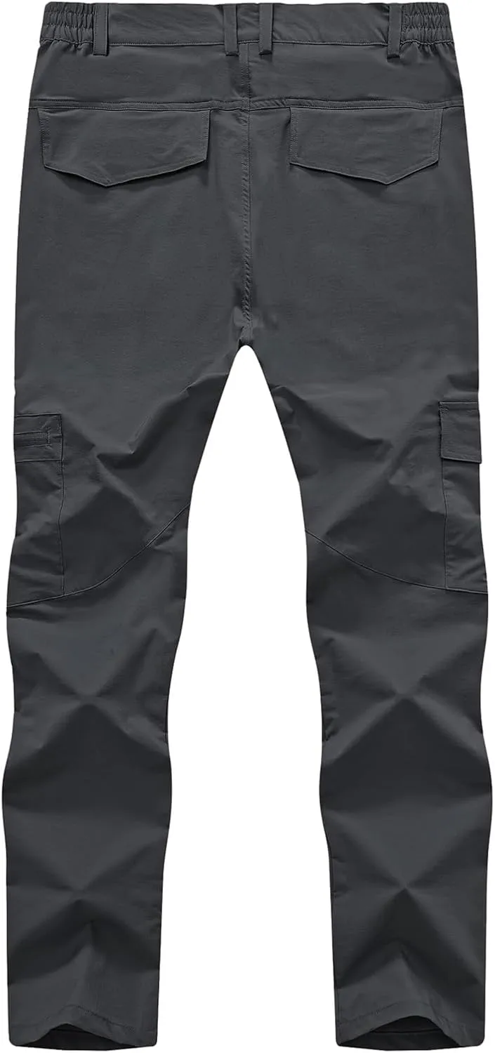 TBMPOY Men's Hiking Pants Lightweight 6 Cargo Pockets Quick Dry Water Resistant Outdoor Travel Work Fishing