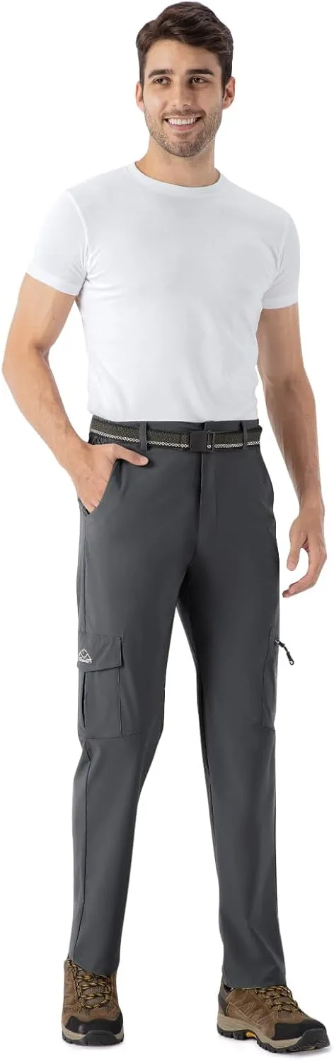 TBMPOY Men's Hiking Pants Lightweight 6 Cargo Pockets Quick Dry Water Resistant Outdoor Travel Work Fishing
