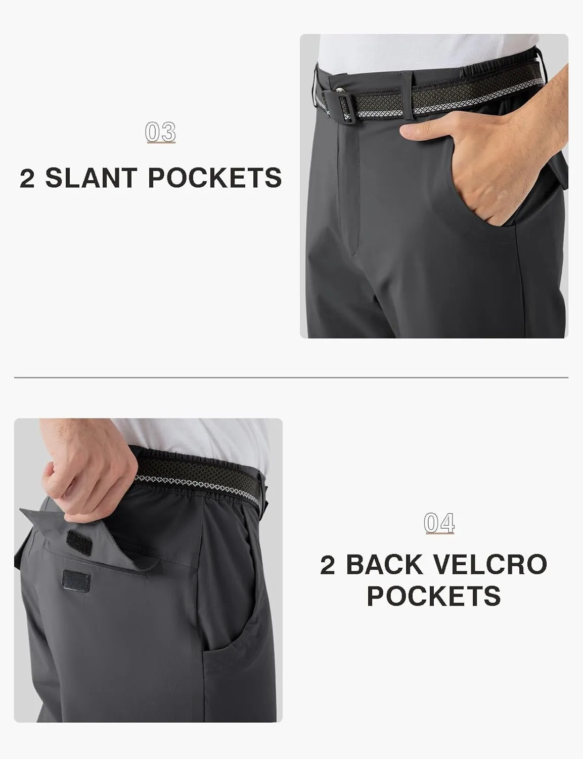 TBMPOY Men's Hiking Pants Lightweight 6 Cargo Pockets Quick Dry Water Resistant Outdoor Travel Work Fishing