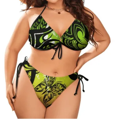THE BOLD CURVES PLUS SIZE UP BIKINI WITH TIE-UP SIDES