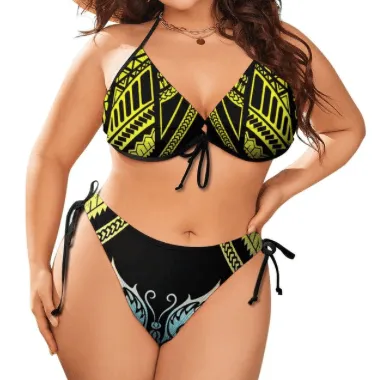 THE BOLD CURVES PLUS SIZE UP BIKINI WITH TIE-UP SIDES