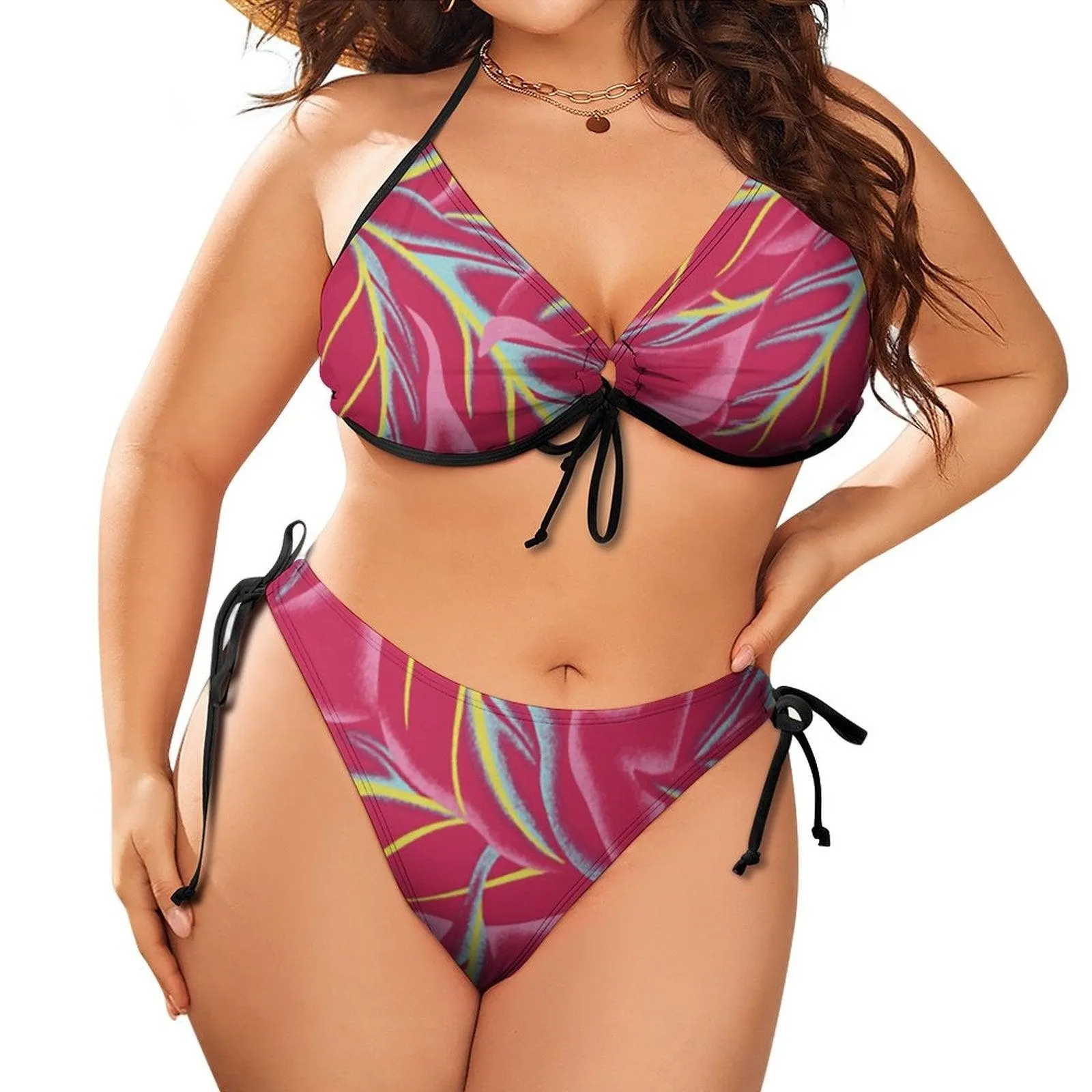 THE BOLD CURVES PLUS SIZE UP BIKINI WITH TIE-UP SIDES