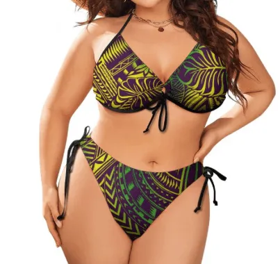 THE BOLD CURVES PLUS SIZE UP BIKINI WITH TIE-UP SIDES