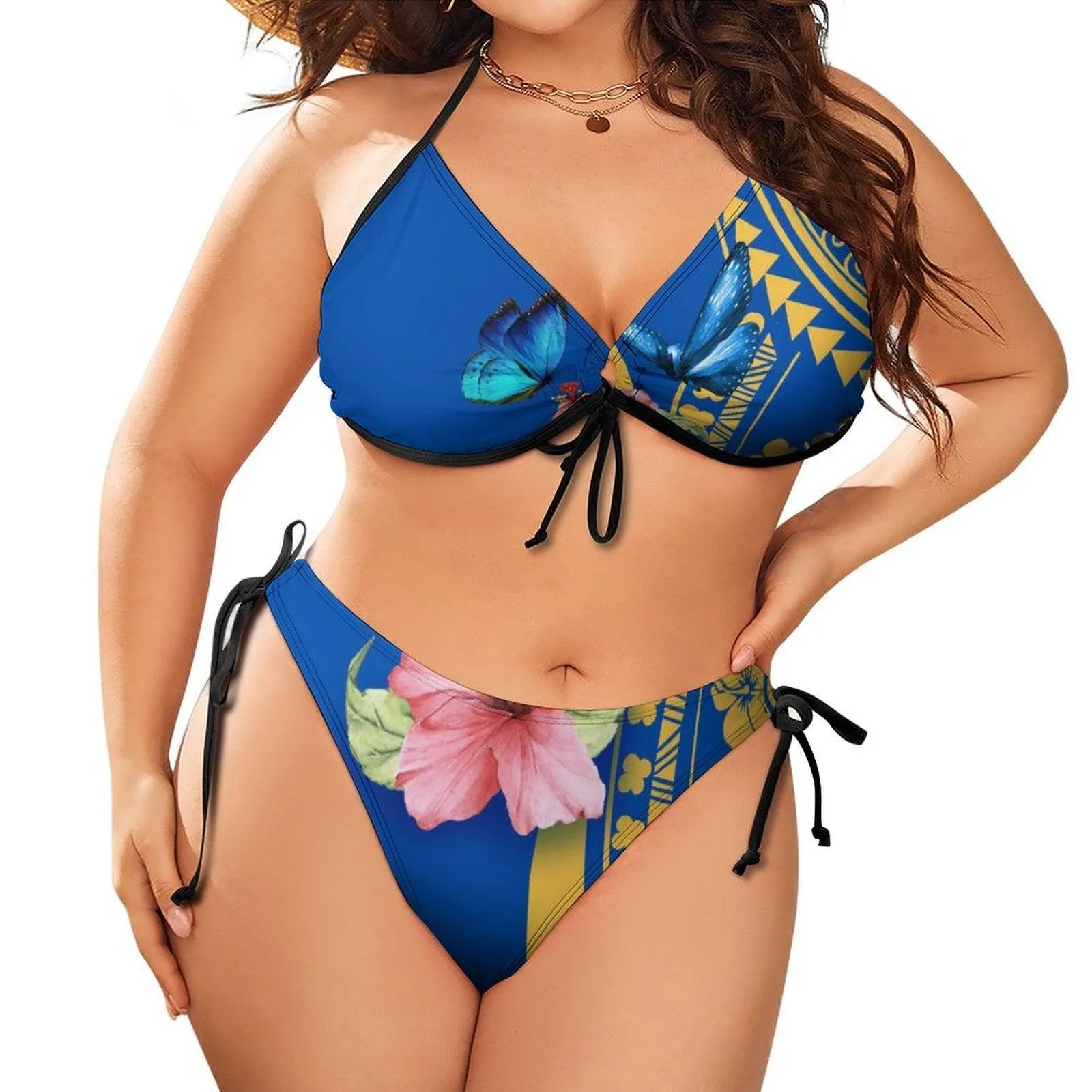 THE BOLD CURVES PLUS SIZE UP BIKINI WITH TIE-UP SIDES