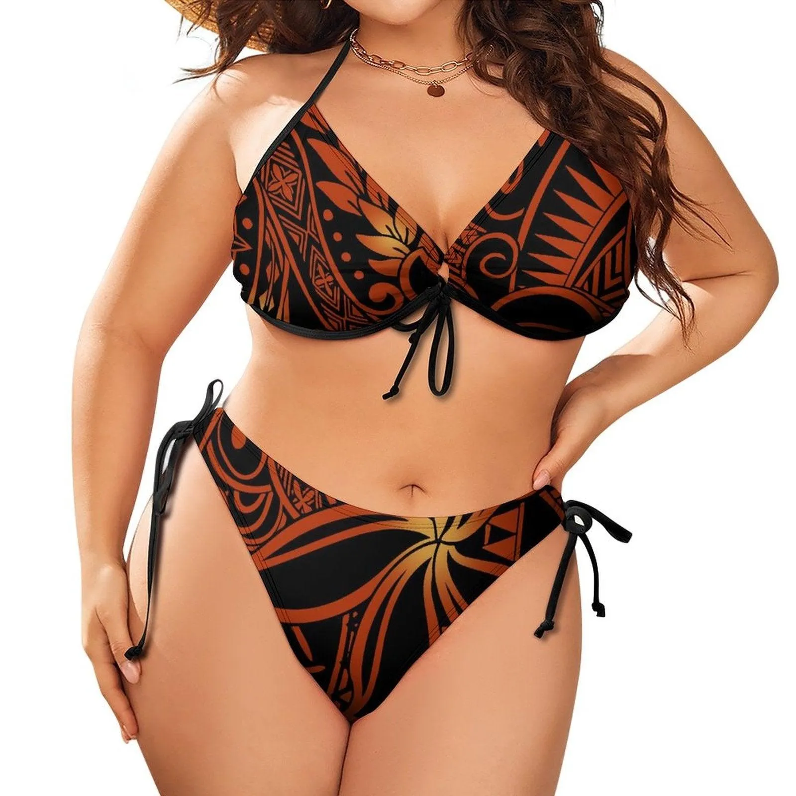 THE BOLD CURVES PLUS SIZE UP BIKINI WITH TIE-UP SIDES