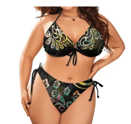 THE BOLD CURVES PLUS SIZE UP BIKINI WITH TIE-UP SIDES