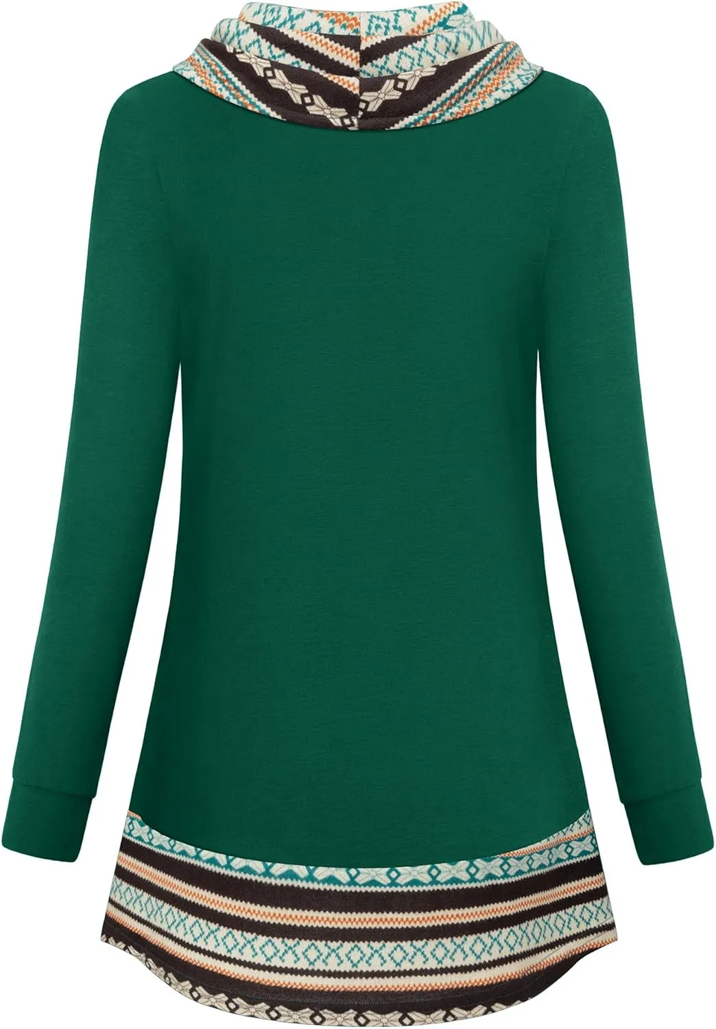 VALOLIA Womens Cowl Neck Long Sleeve Tunic Tops Button Casual Loose Shirts