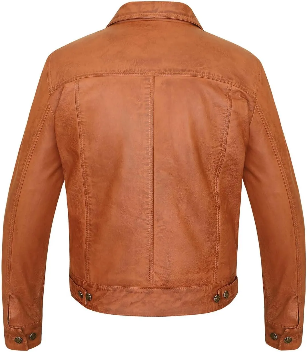 Vance Leather' Men's Black Motorcycle Trucker Premium Leather Jacket
