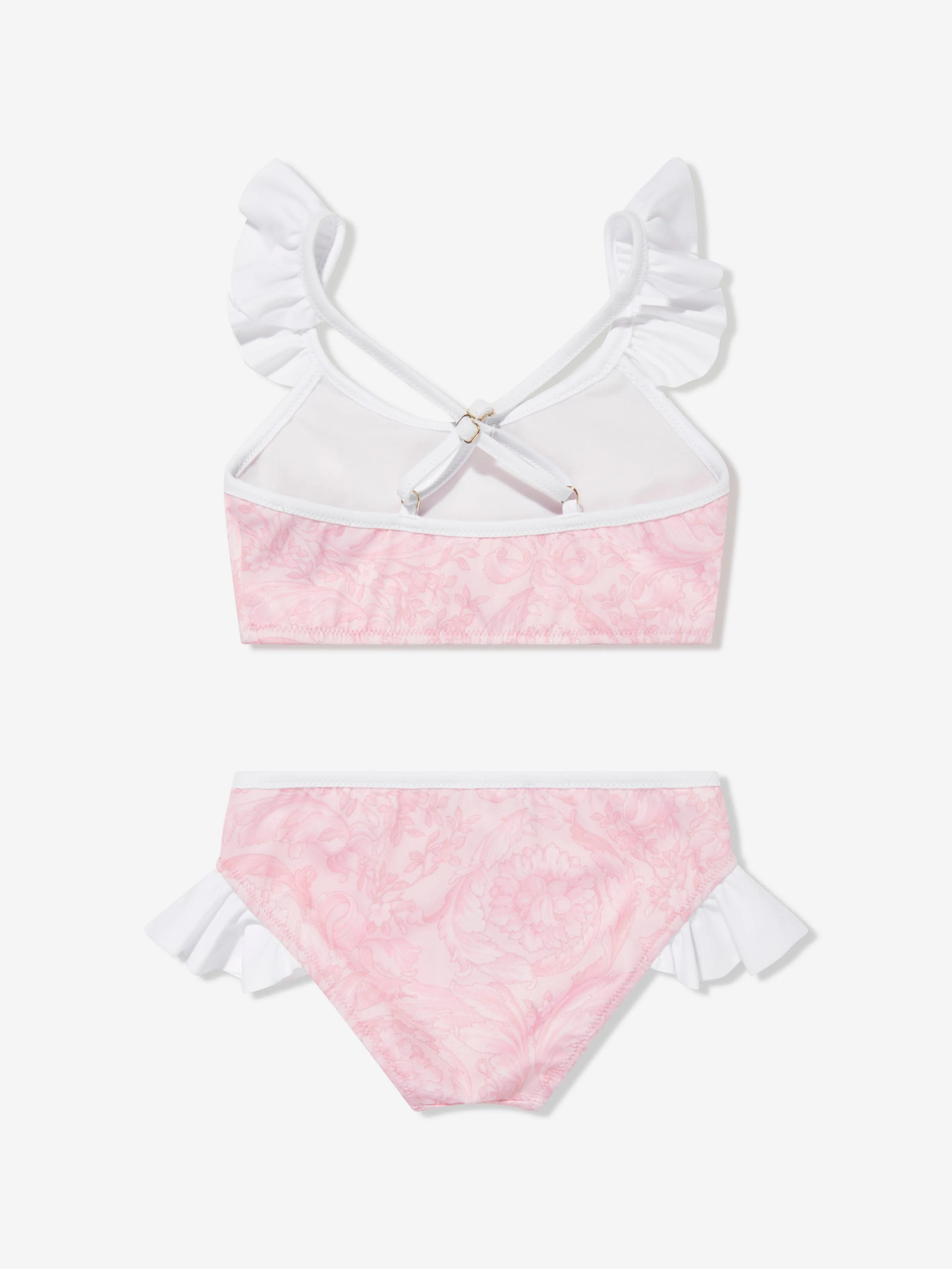 Versace Girls Barocco Print Bikini in Pink