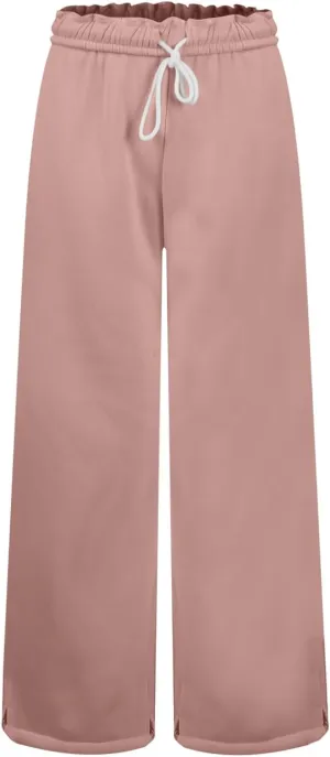 Wide Leg Sweatpants for Women Drawstring High Waisted Lounge Trousers Elastic Waist Baggy Casual Pants with Pockets